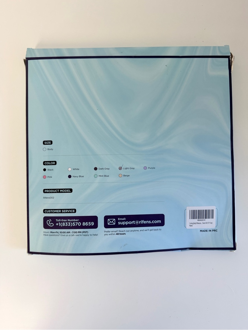 Ice Cooling Body Pillowcase for Hot Sleepers Stays Cool All Night Light Gray NEW - Picture 5 of 8